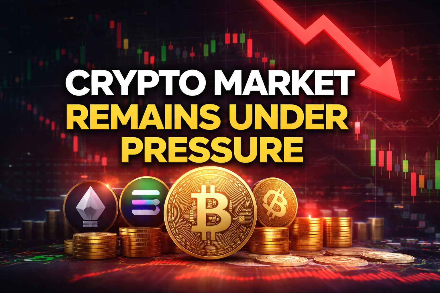 crypto market today showing pressure as bitcoin and altcoins move slowly